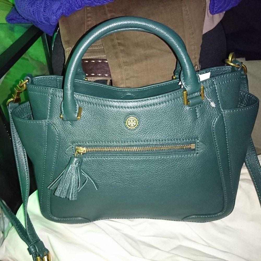 TORY BURCH Small Frances Satchel Jitney Green - Picture 3 of 17